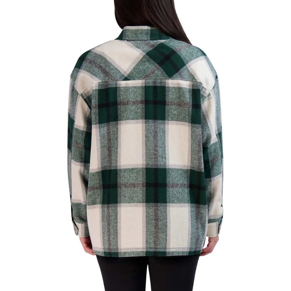 NWoT HFX Women's Button Down Front Pocket Shirt Jacket Green Size 2XL $80 1D043 - Picture 2 of 3